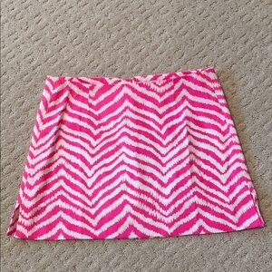 Lilly Pulitzer Pink and White Chevron Mini Skirt